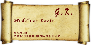 Gfrörer Kevin névjegykártya
